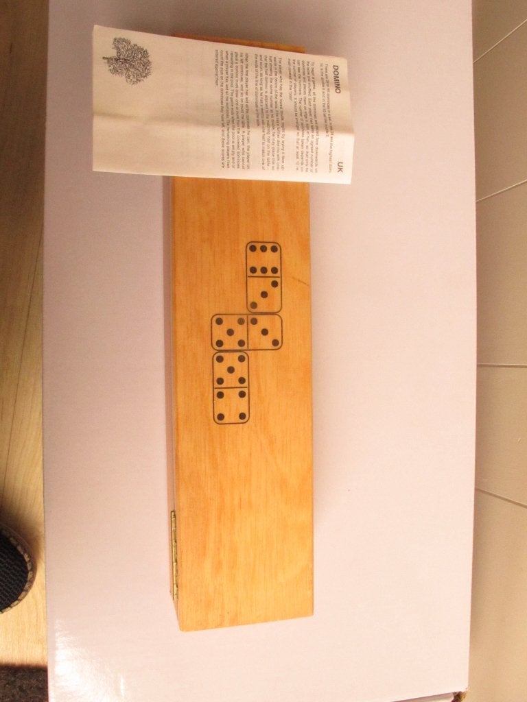 domino spel in houten kistje, Verzenden, Nieuw
