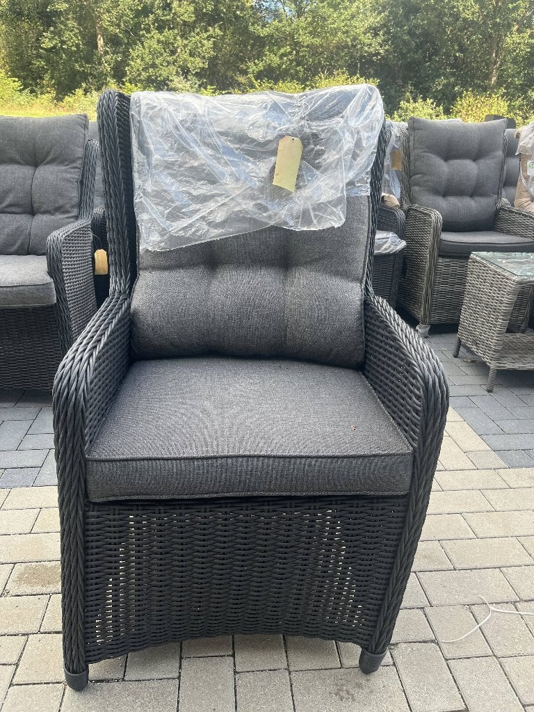 Verstelbare tuinstoel Dublin | Black | Wicker, Tuin en Terras, Ophalen, Zo goed als nieuw, Wicker, Verstelbaar