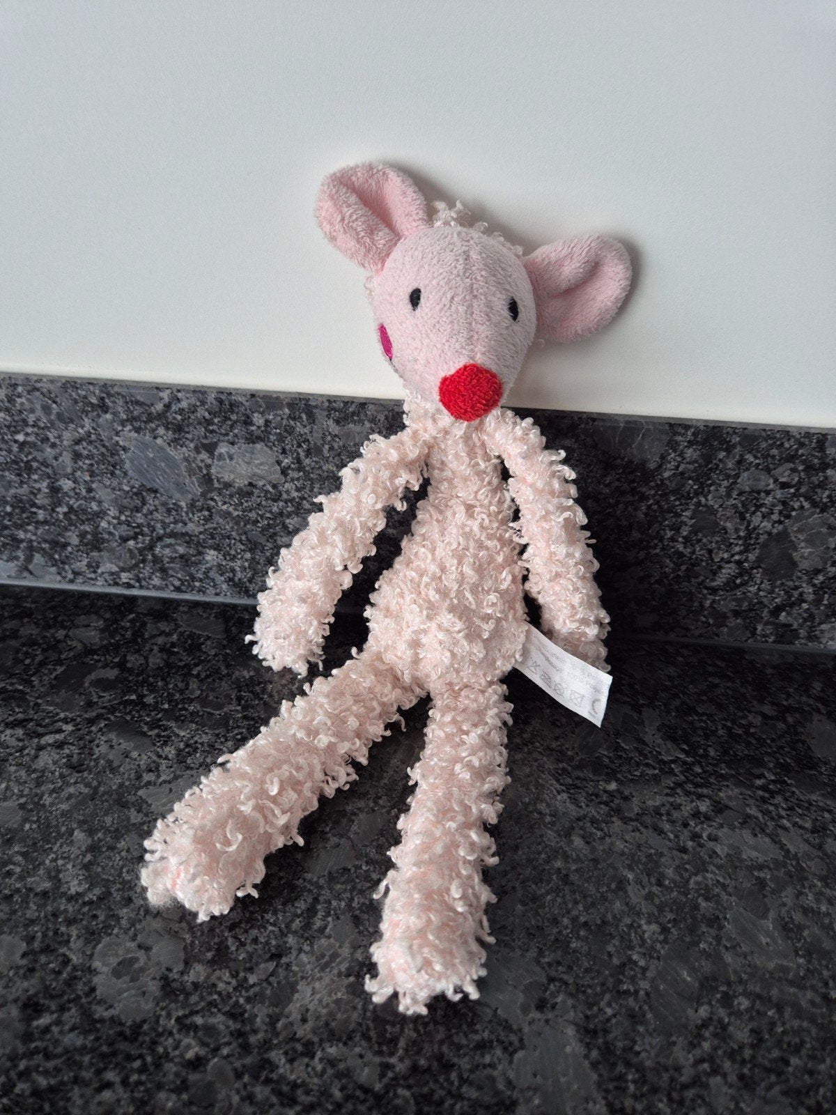 Evora - Knuffel Muis met krulletjes roze, Ophalen of Verzenden, Overige typen