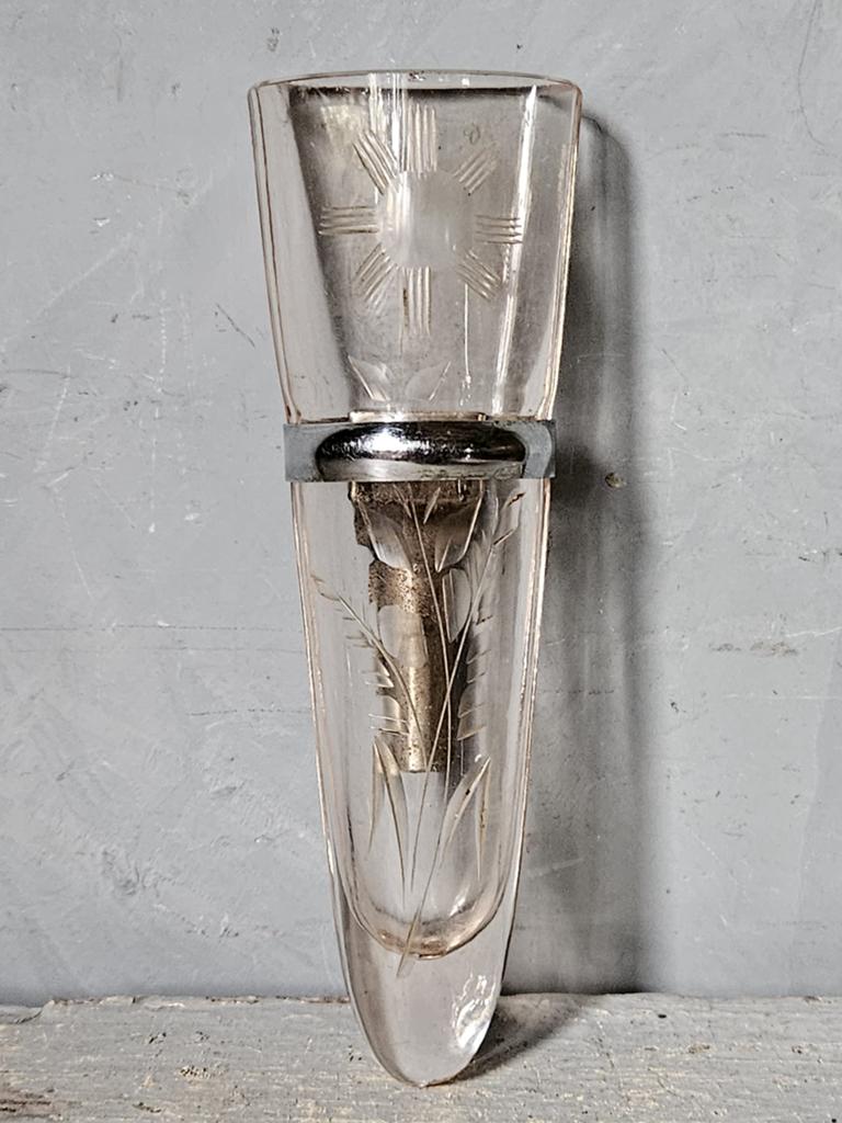 Antiek zeldzaam auto Hella glas kristallen bloemen vaasje, Antiek en Kunst, Ophalen of Verzenden