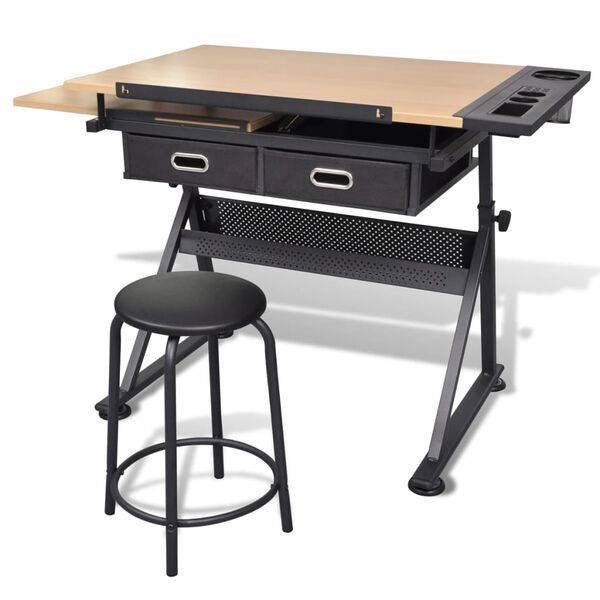Tekentafel tekenschot met 2 lades en kruk GRATIS VERZENDING!, Doe-het-zelf en Verbouw, Tekentafels, Verzenden, Nieuw, Nvt, Minder dan 130 cm