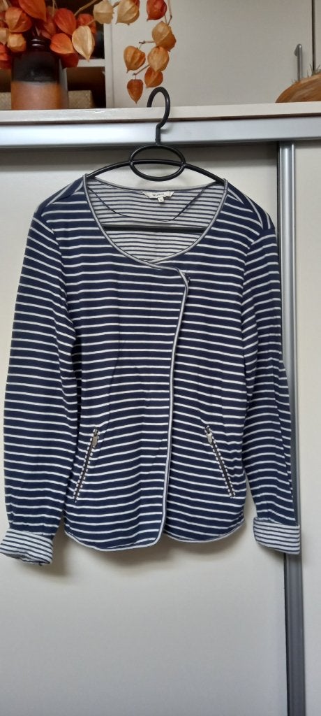 Vestje Sandwich, blauw/creme streep, mt S, Kleding | Dames, Truien en Vesten, Blauw, Nieuw, Ophalen of Verzenden, Maat 36 (S)