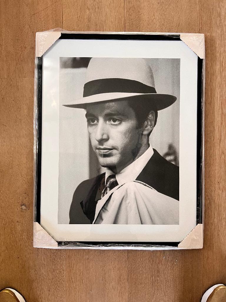 Lijst met filmposter Al Pacino, Ophalen, Rechthoekig Staand, Met lijst, Zo goed als nieuw