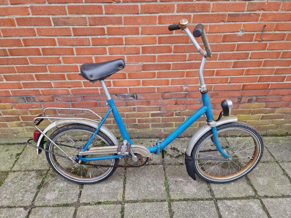 Blauwe vouwfiets, Fietsen en Brommers, Ophalen, 20 inch of meer, Gebruikt, -