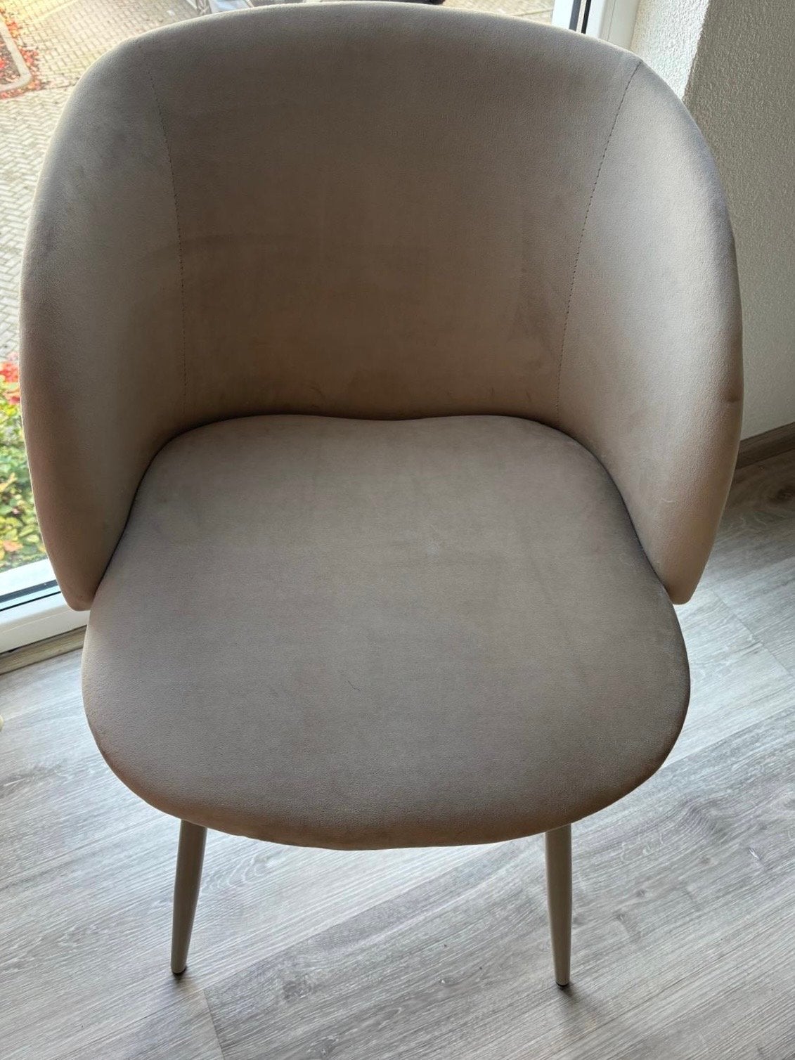 4x Fluweel Stoelen Sostrene Grene - Zandkleurig, Ophalen, Overige kleuren, Zo goed als nieuw, Vier