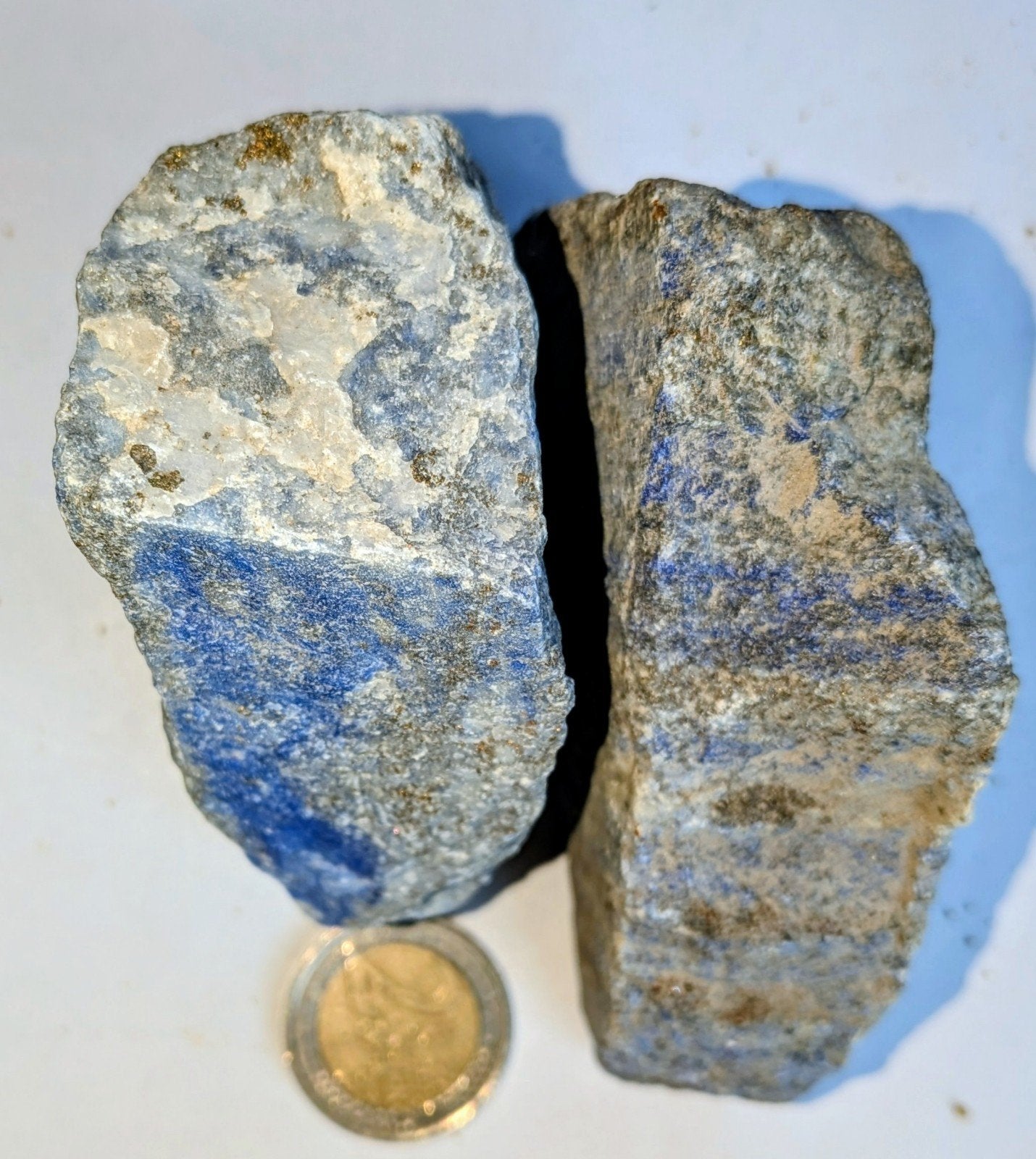 2 Ruwe Lapis Lazuli Afghanistan, Verzamelen, Ophalen of Verzenden, Mineraal