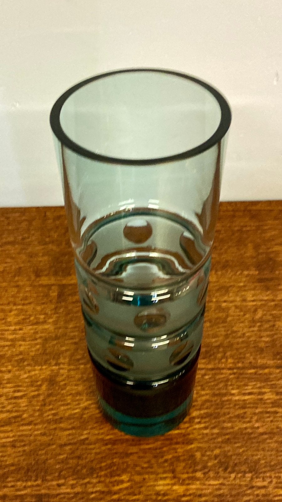 Vintage German design Friedrich vaas retro glas jaren 70/80, Ophalen of Verzenden, Zo goed als nieuw, Glas