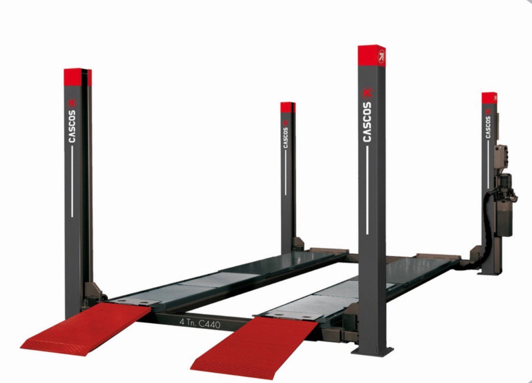 Vier koloms hefbrug 4000kg 4,8m flat Cascos / Nieuw, Auto diversen, Ophalen, Nieuw
