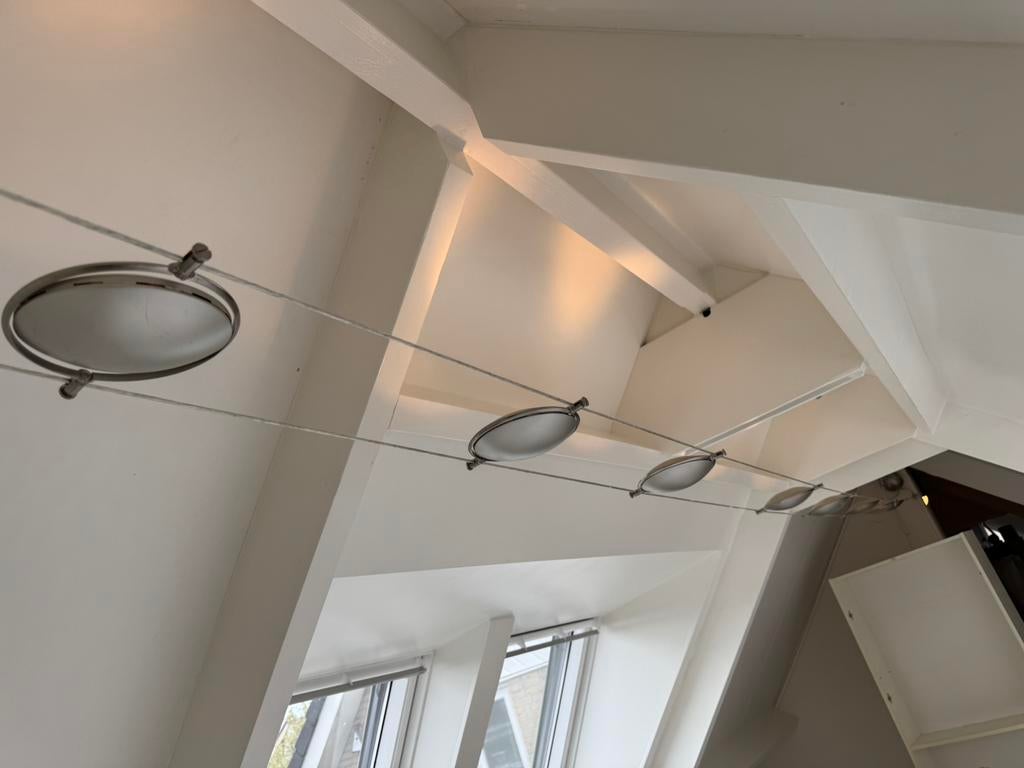 Lamp plafondlamp ikea met schotels, Huis en Inrichting, Ophalen, Gebruikt, Metaal of Aluminium