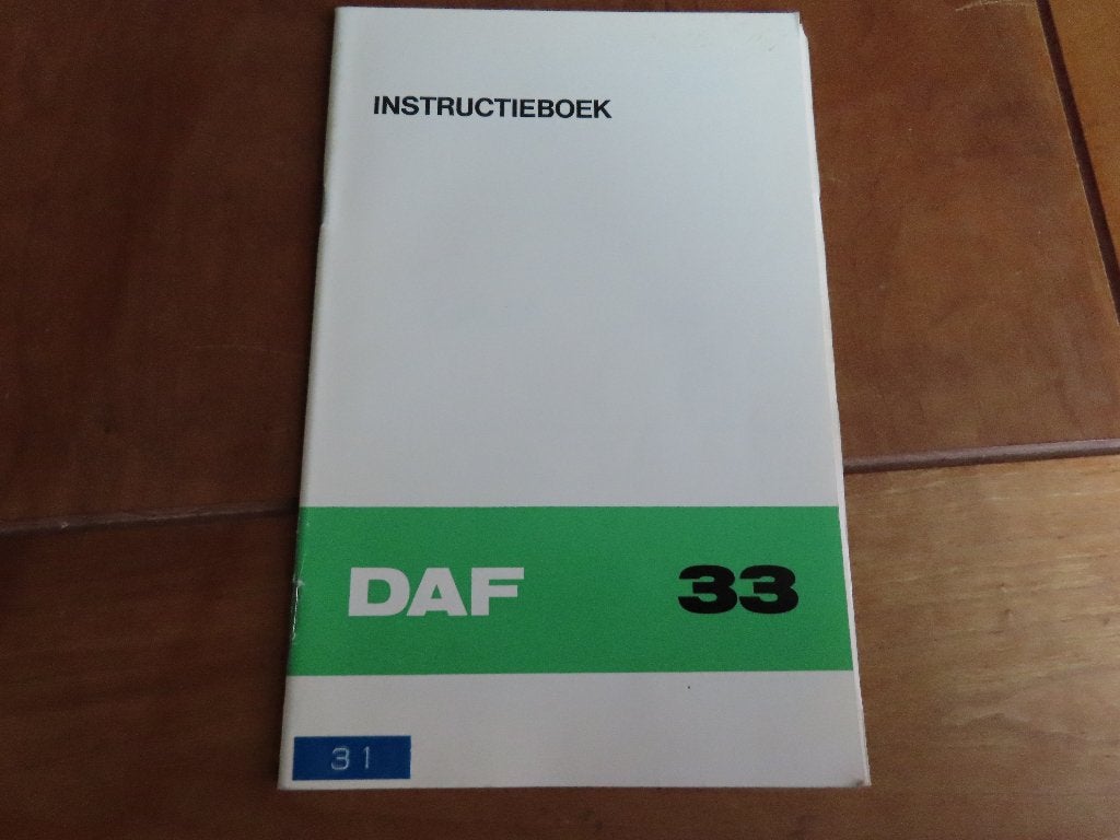 Instructieboek DAF 33 1972, zeer mooi!, Ophalen of Verzenden