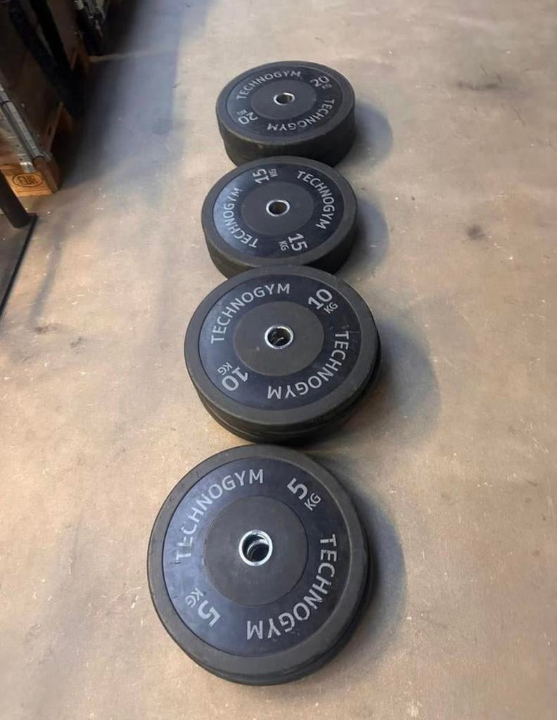 130kg Technogym Bumperplates, Ophalen, Gebruikt, Halterschijven