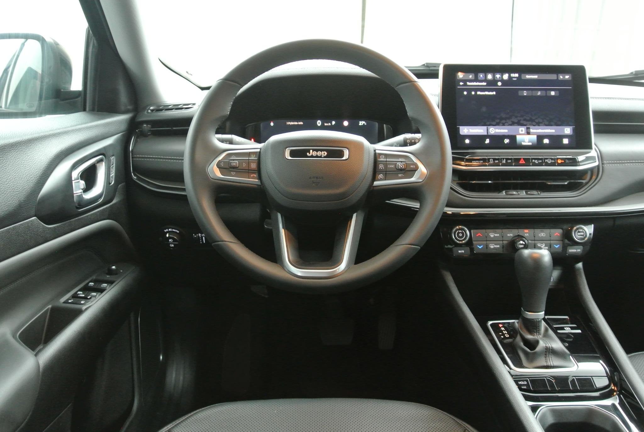 Jeep Compass 1.5T e-Hybrid Night Eagle | Leder | Camera | Ca, Auto's, Gebruikt, 4 cilinders, Met garantie (alle), Leder en Stof