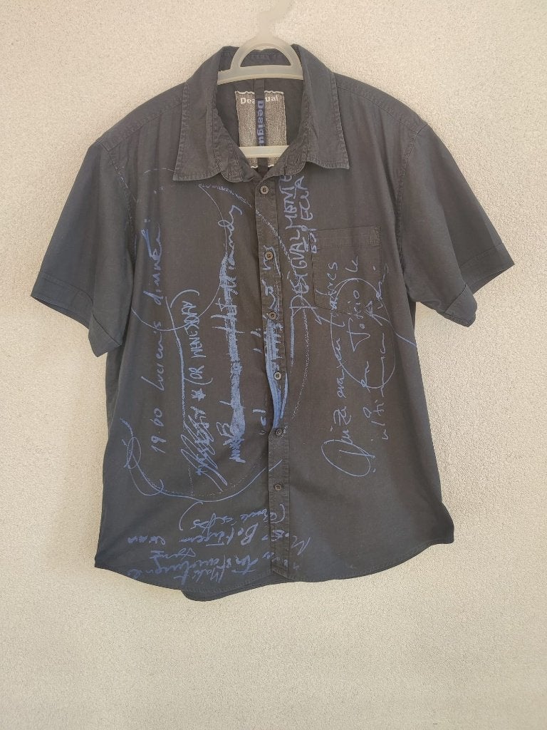 042. Desigual overhemd - korte mouwen - XL, Kleding | Heren, Desigual, Zwart, Ophalen of Verzenden, Zo goed als nieuw