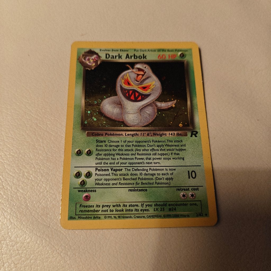 Pokemonkaart dark arbok, Hobby en Vrije tijd, Verzamelkaartspellen | Pokémon, Ophalen, Zo goed als nieuw