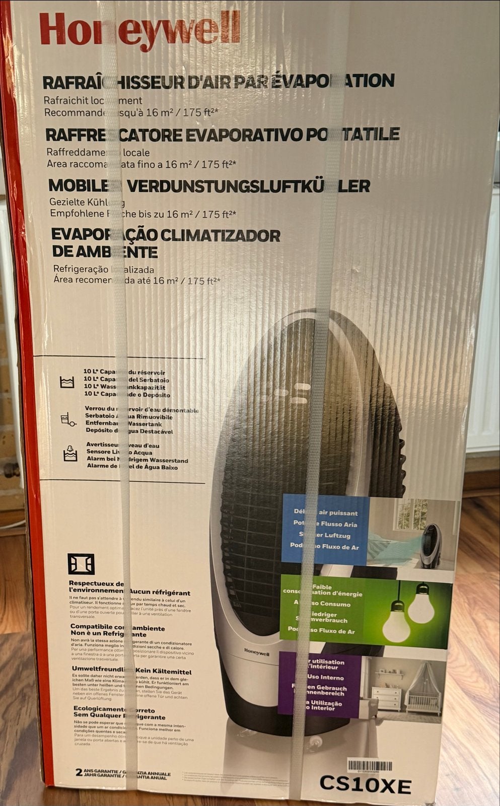 Nog nieuwe Honeywell CS10XE Luchtkoeler - Ongebruikt, Ophalen, Minder dan 60 m³, Ventileren, Nieuw