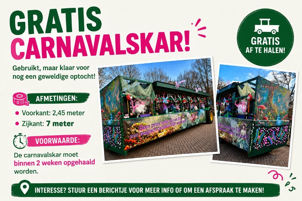 Carnavalswagen - Gratis!, Ophalen, Gebruikt, Versiering, Carnaval