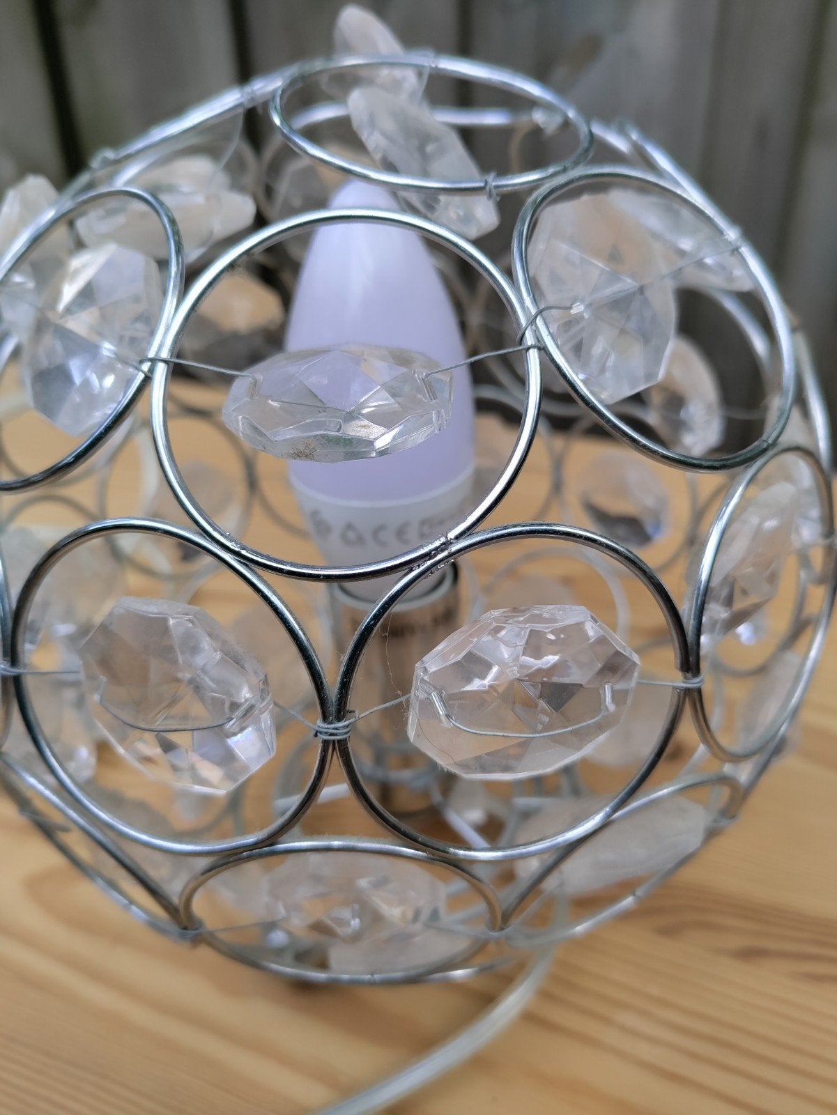Moderne kristallen tafellamp - sfeerlicht, Ophalen, E14 (klein), Glas, Met stekker