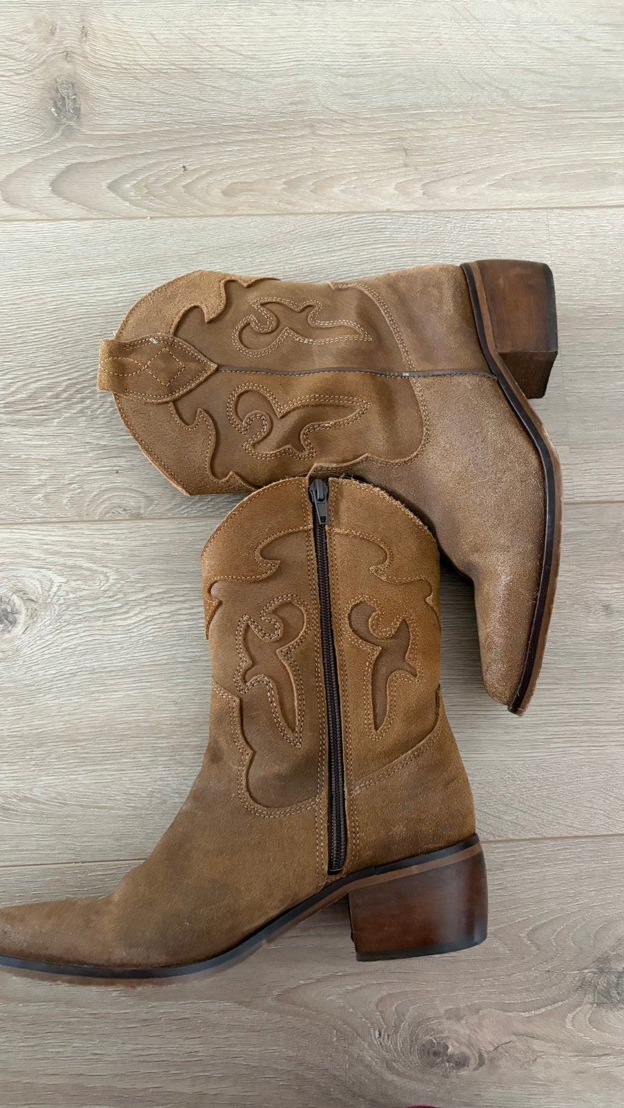 Bruine Manfield cowboy laarzen, Bruin, Lage of Enkellaarzen, Ophalen of Verzenden, Zo goed als nieuw
