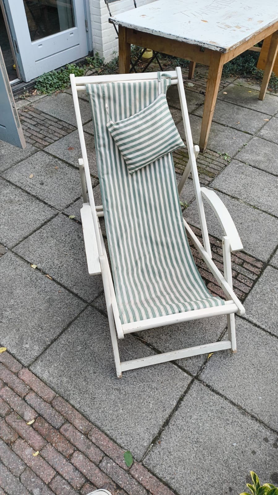 retro strandstoelen, Tuin en Terras, Ophalen, Gebruikt, Hout, Verstelbaar