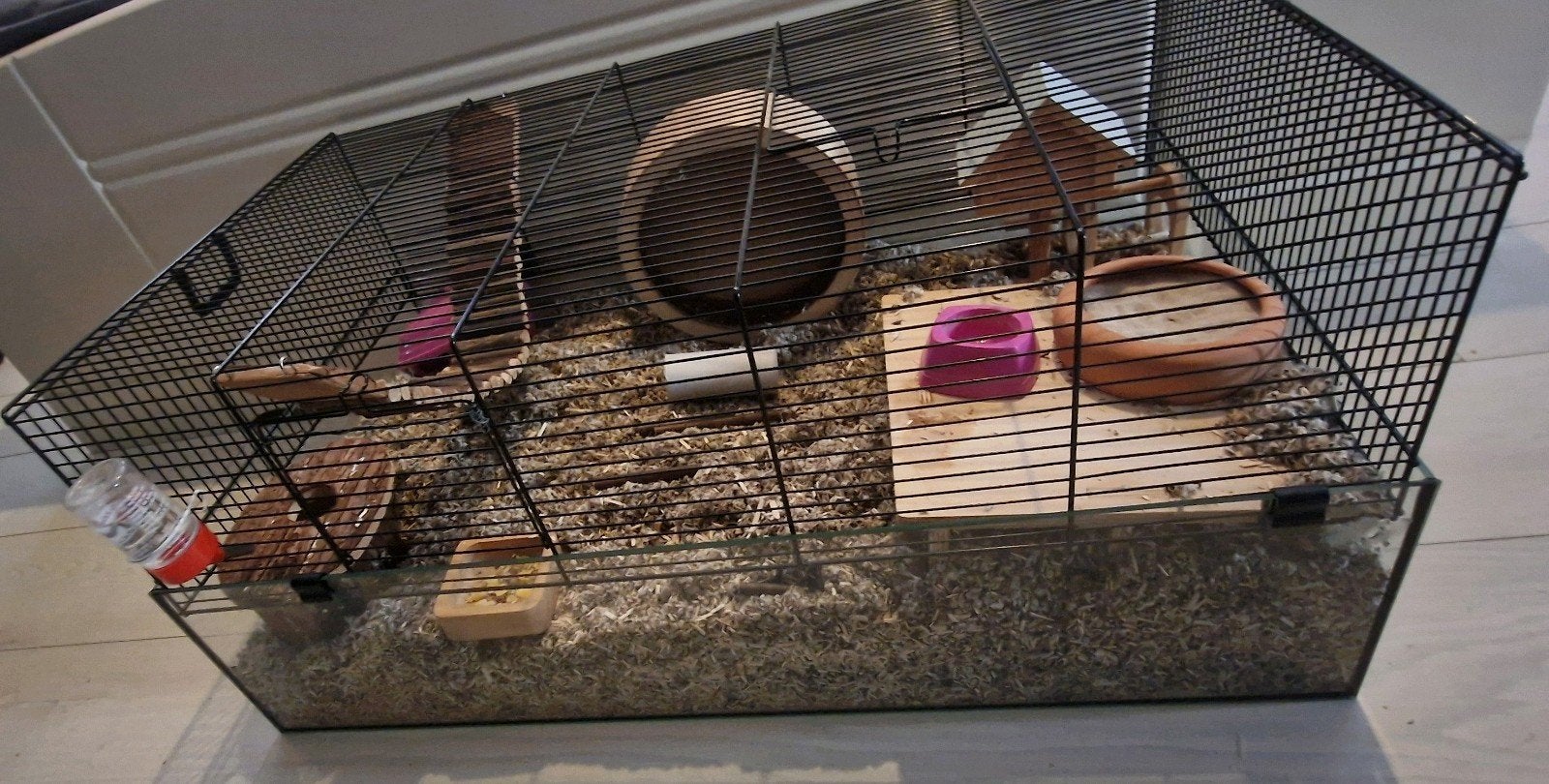 Mooi Dwerghamster verblijf compleet met toebehoren!, Dieren en Toebehoren, Kooi, Gebruikt, Hamster, 75 tot 110 cm
