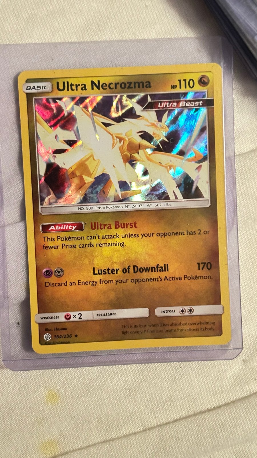 Pokémon Kaart: Ultra Necrozma GX (Foil) - Zo goed als nieuw, Ophalen of Verzenden, Zo goed als nieuw, Losse kaart, Foil