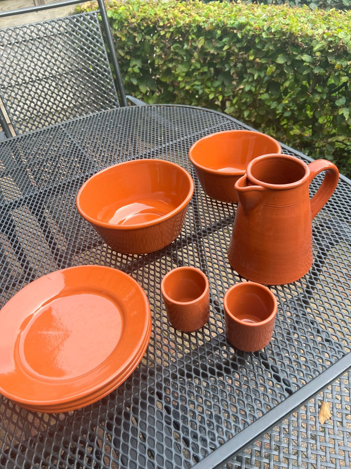Terracotta servies Dille & Kamille - 8 delig, Overige merken, Ophalen of Verzenden, Zo goed als nieuw, Bord(en)