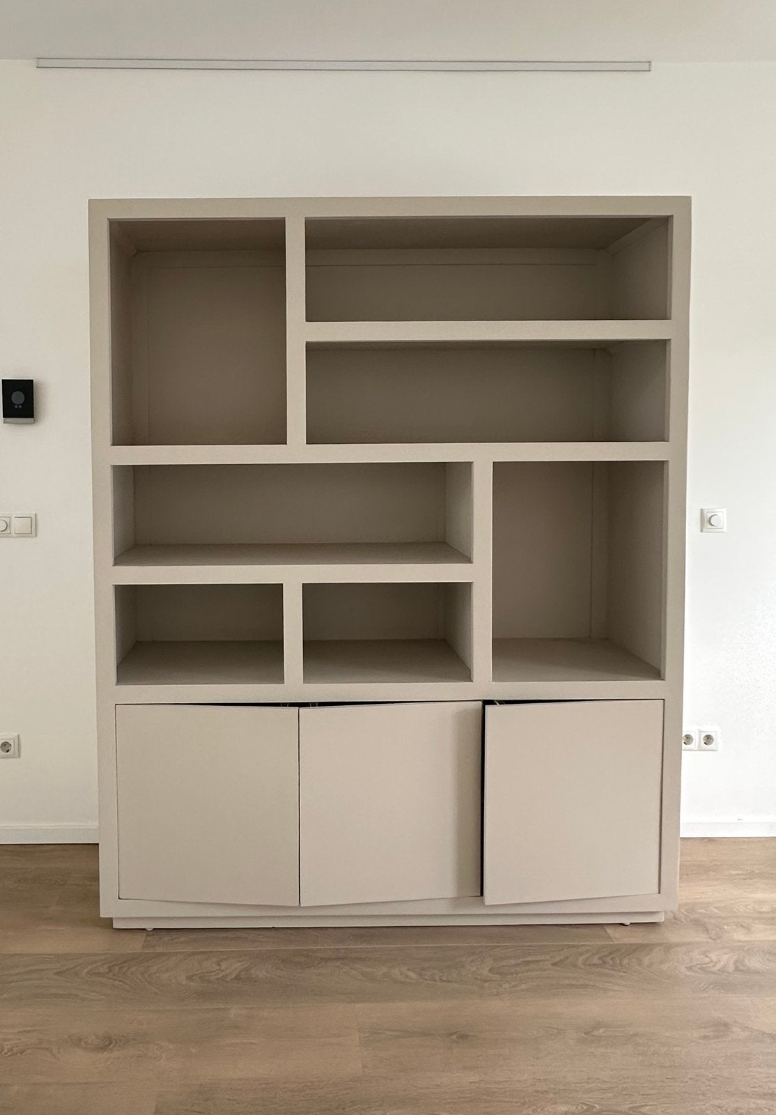 Hoogenboezem vakkenkast Brussel XL / Zandkleurig, Ophalen, Met deur(en), 200 cm of meer, 50 tot 100 cm