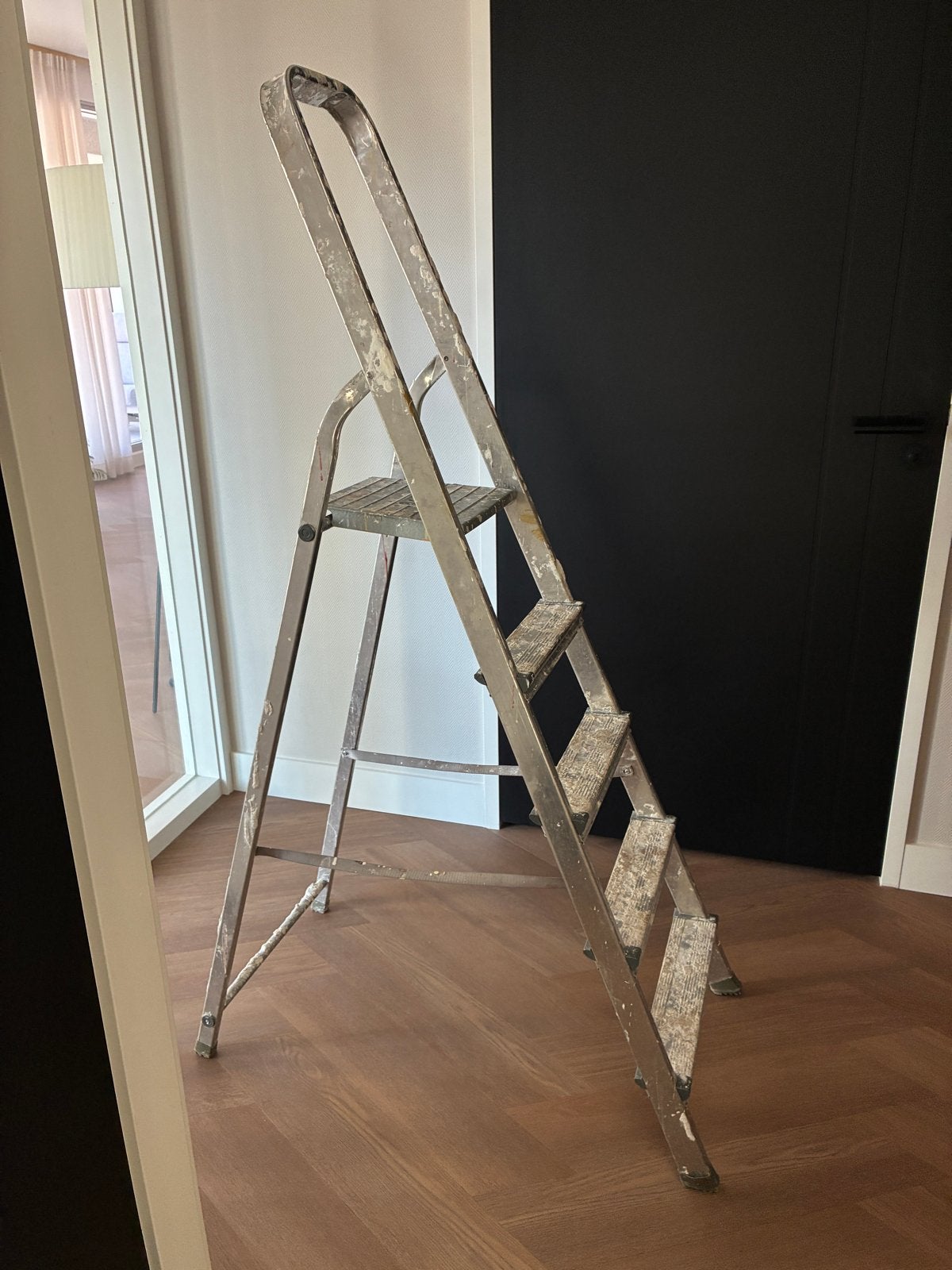 Inklapbare aluminium trap - 103 cm hoog, Ophalen, Gebruikt, Trap, Opvouwbaar of Inschuifbaar
