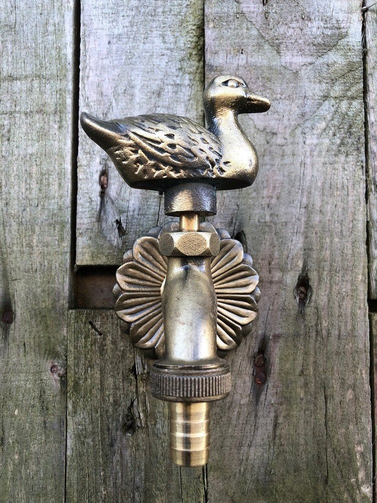 Waterkraan met eend voor tuin fonteinen, messing, mooi!, Overige materialen, ., Overige typen, Ophalen of Verzenden
