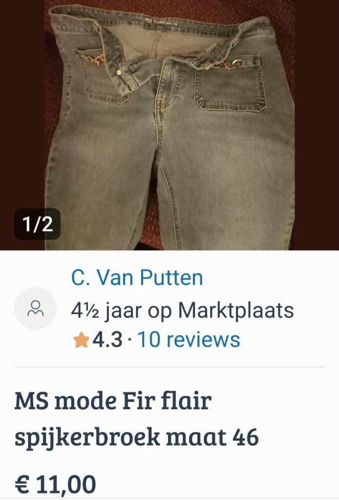 Dames blaauwe jeans maat 44, Blauw, Overige jeansmaten, Ophalen of Verzenden, Zo goed als nieuw