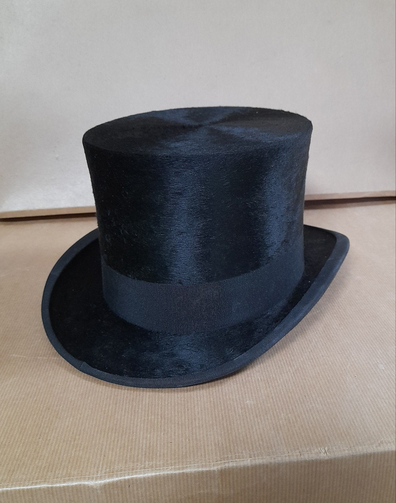 Antieke Hoge Hoed met Originele Doos en Handschoenen, Antiek en Kunst, Ophalen of Verzenden, Heren, S.L.'s Hat Manufactory