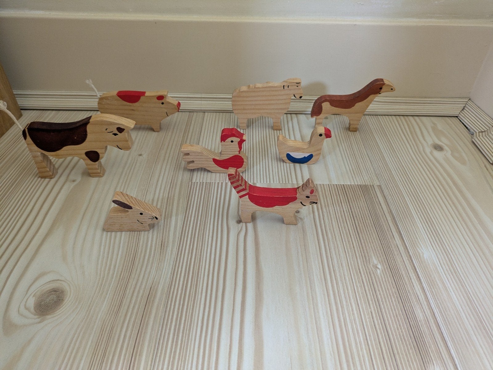 Houten boerderijdieren set - ideaal voor Sinterklaas!, Ophalen of Verzenden