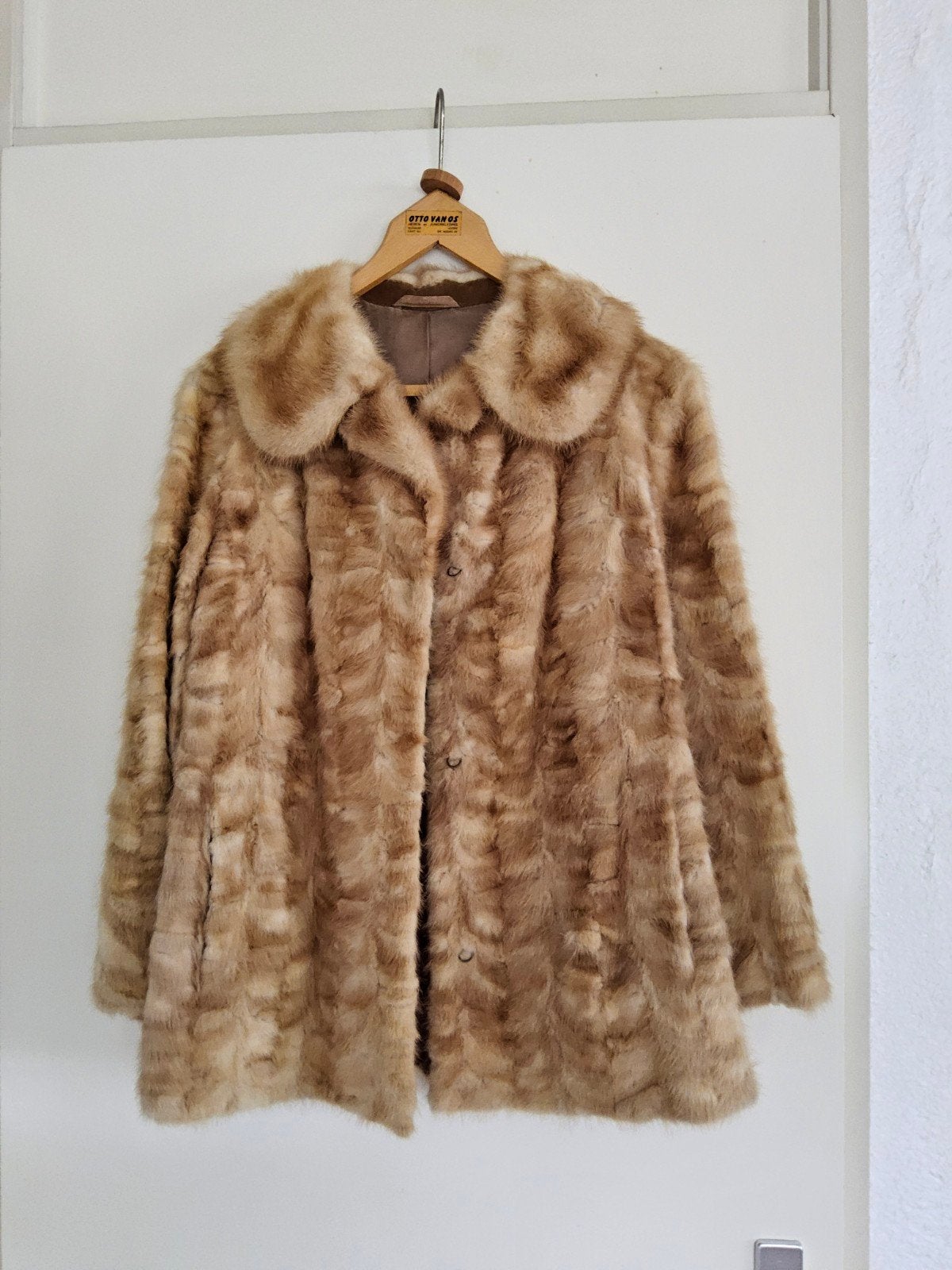 Vintage Bontjas Dames - Beige, Kleding | Dames, Beige, Maat 42/44 (L), Ophalen of Verzenden, Onbekend
