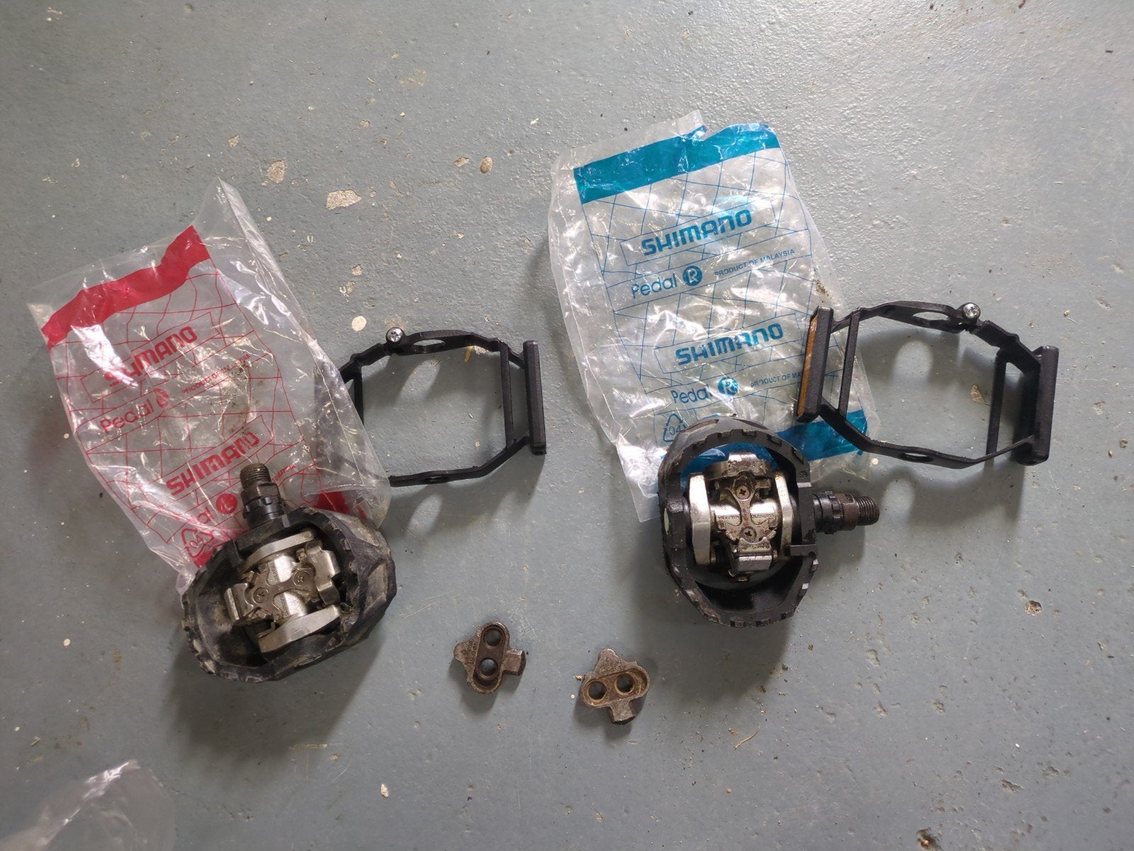 Shimano MTB SPD pedalen met schoenplaatjes, Fietsen en Brommers, Fietsonderdelen, Gebruikt, Overige materialen, Mountainbike, Shimano