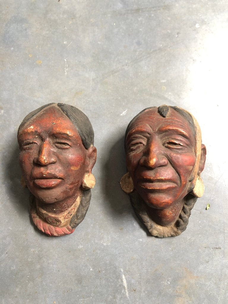 portretkopjes indianen, vintage jaren 30, tribal, Ophalen of Verzenden