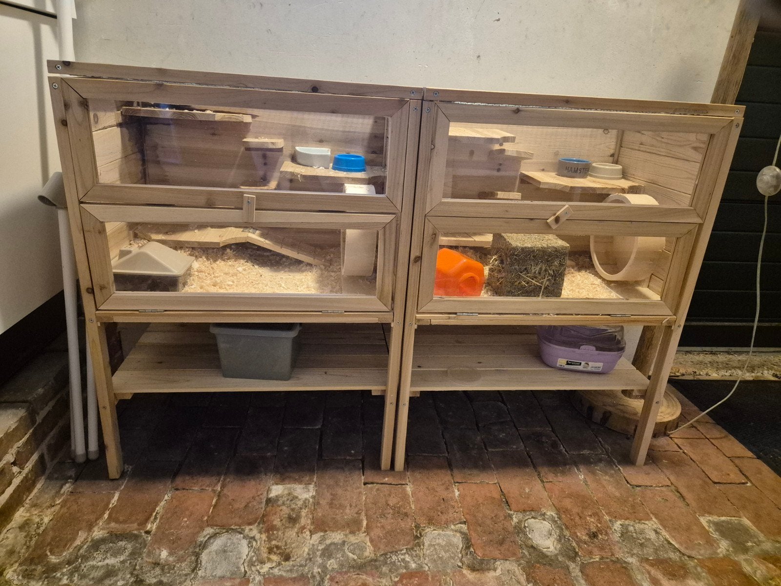 2 hamsters met 2 mooie kooien, Dieren en Toebehoren, Minder dan 60 cm, Kooi, Minder dan 75 cm, Ophalen of Verzenden