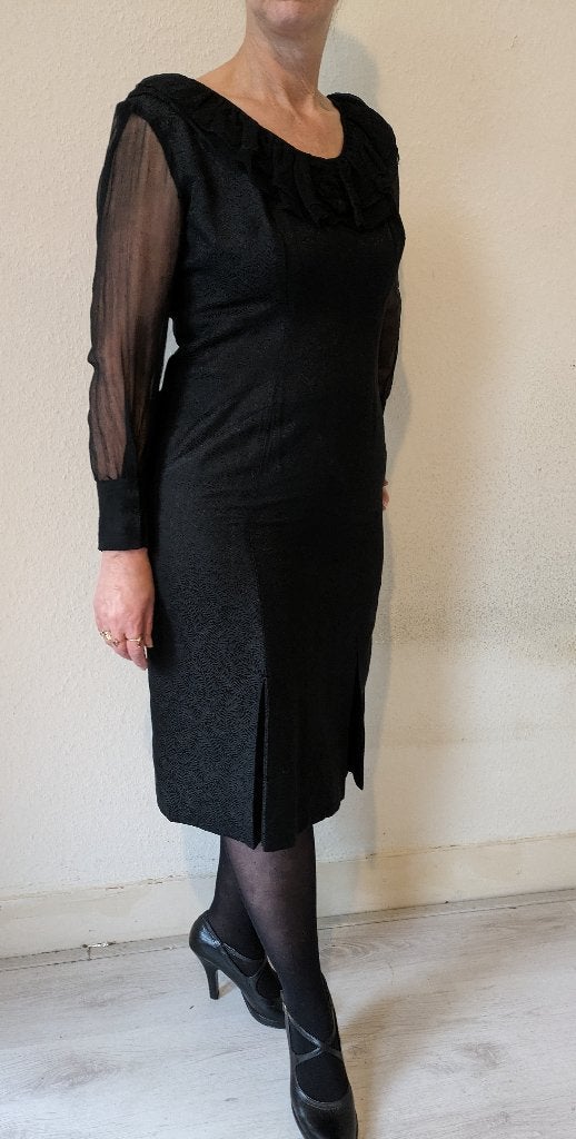 Prachtig vintage cocktailjurkje, Maat 38/40 (M), Zwart, Ophalen of Verzenden, Knielengte