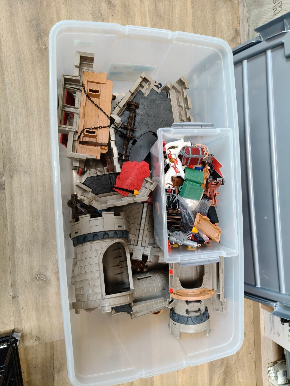 playmobil kasteel in opbergkist, Ophalen of Verzenden, Gebruikt