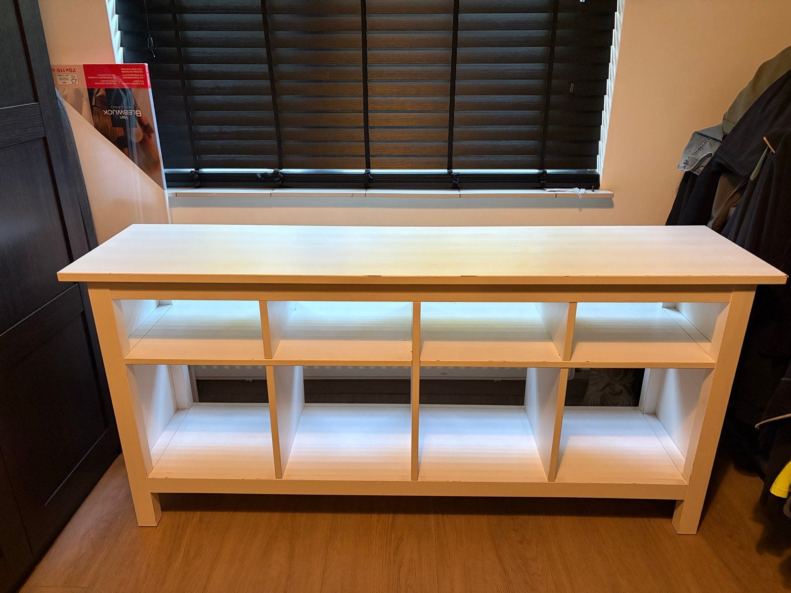 Witte open kast IKEA met 8 vakken, Ophalen, Met plank(en), Gebruikt, 100 tot 150 cm