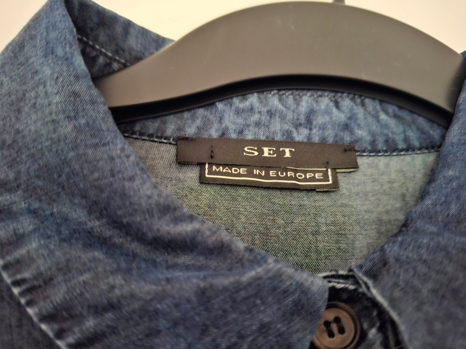 SET Jeansjurk - Donkerblauw denim midi jurk, Kleding | Dames, Jurken, Maat 38/40 (M), SET, Blauw, Ophalen of Verzenden