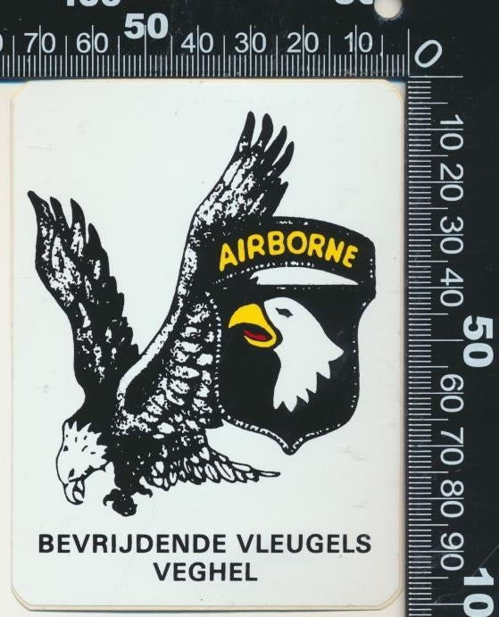 Sticker: Airborne - Bevrijdende Vleugels Veghel, Verzamelen, Ophalen of Verzenden, Zo goed als nieuw, Bedrijf of Vereniging