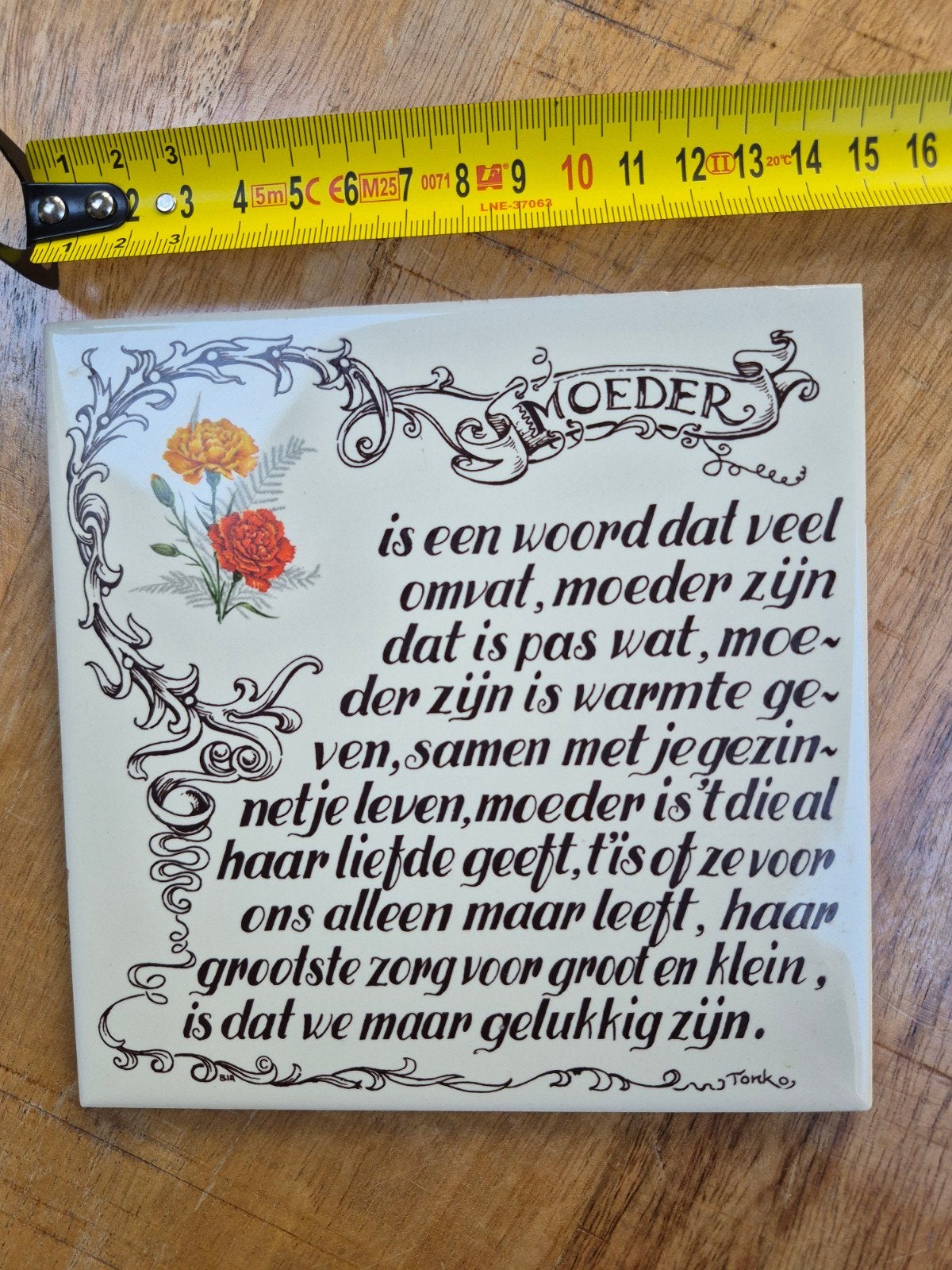 2 vintage tegeltjes met spreuk, Ophalen of Verzenden