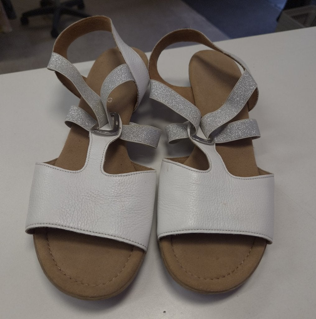 Gabor sandalen wit/zilver leer maat 39 comfortabel nr 51649, ., Wit, Gabor, Zo goed als nieuw