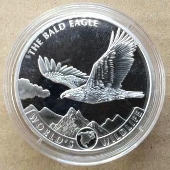 1 oz silver Congo World's Wildlife - The bald Eagle 2021, Ophalen of Verzenden, Zilver