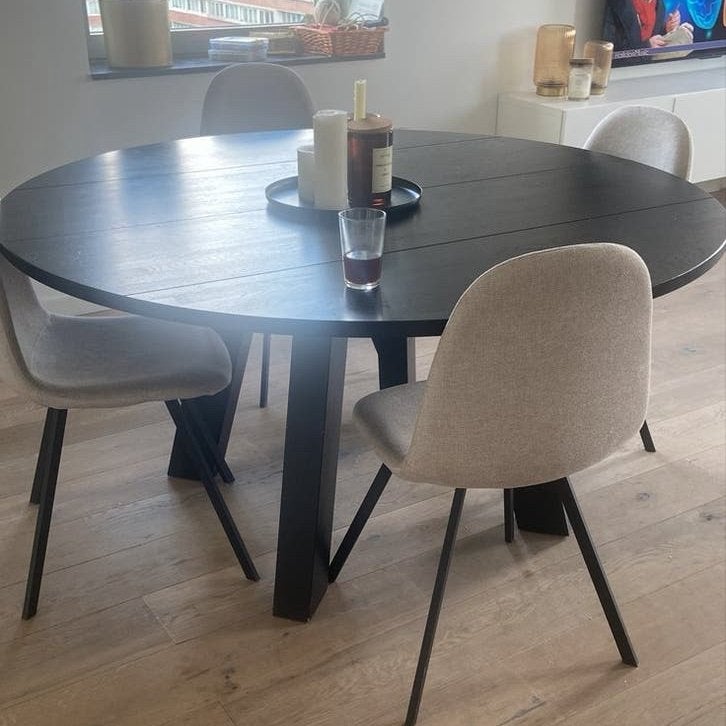 Woood Rhonda ronde eettafel 150 cm, Huis en Inrichting, Tafels | Eettafels, Gebruikt, 100 tot 150 cm, Rond, Ophalen of Verzenden