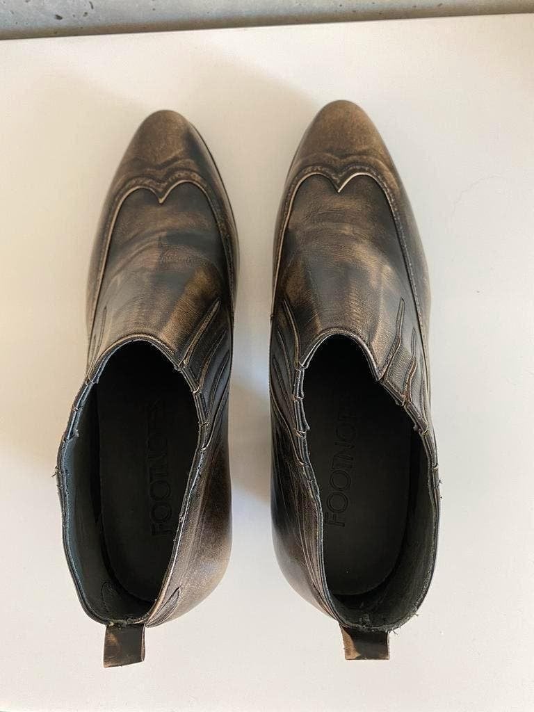 H660 Nieuw: Footnotes 39 lage leren laarsjes laarzen cowboy, Kleding | Dames, Bruin, Nieuw, Ophalen of Verzenden, Footnotes