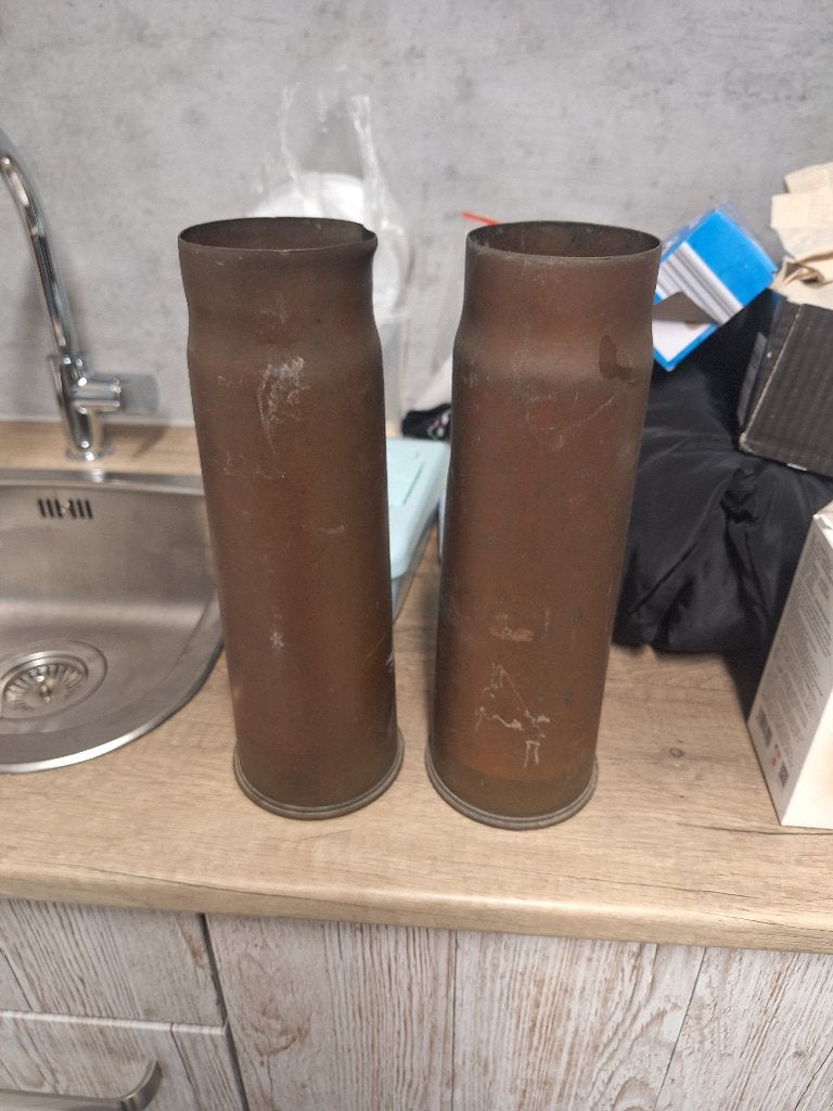 Oude lege Britse WO1 hulzen 13 pounder horse artillery 1917, Ophalen of Verzenden, Landmacht, Engeland, Hulzen of Bodemvondsten