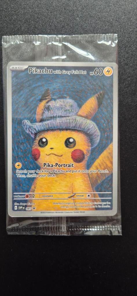Pikachu with grey felt hat, Ophalen, Nieuw, Losse kaart