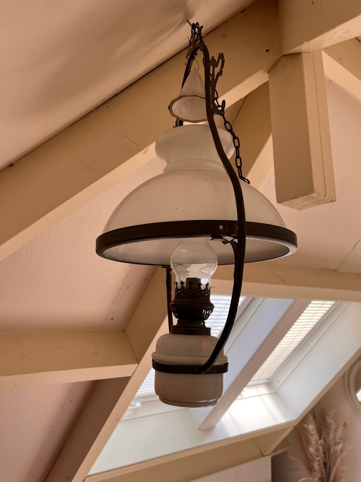 Antieke olielamp / hanglamp, Ophalen