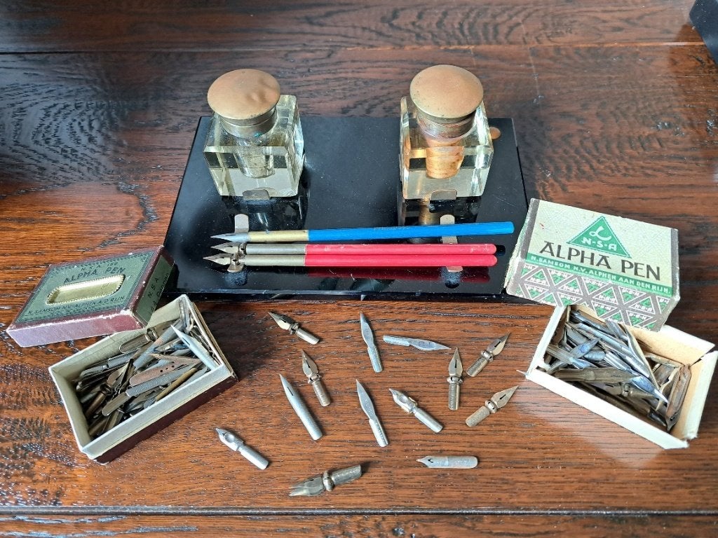 antiek inktstel met toebehoren, Antiek en Kunst, Ophalen of Verzenden
